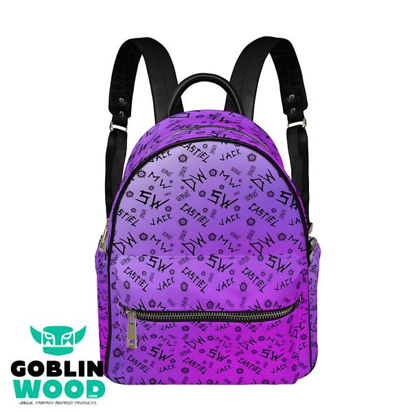 Initials - Purple Fade AOP Mini Backpack - Supernatural Inspired - Goblin Wood Exclusive - Goblin Wood