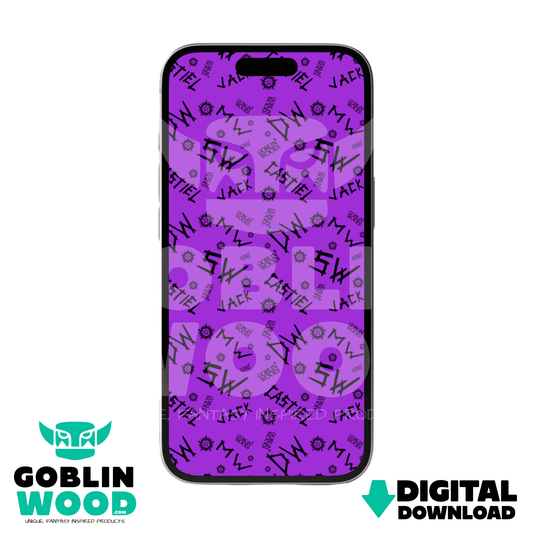 Initials - (Purple) - Supernatural Inspired Digital Screen Background - Goblin Wood Exclusive - Goblin Wood
