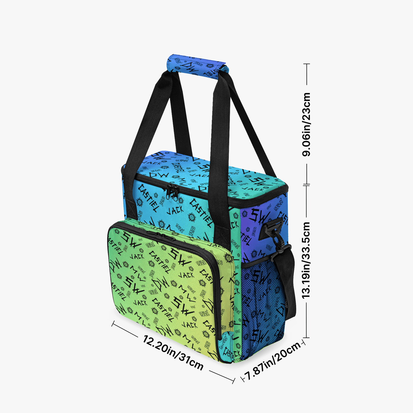 Initials - Rainbow - AOP Insulated Canvas Cool Bag - Supernatural Inspired - Goblin Wood Exclusive - Goblin Wood
