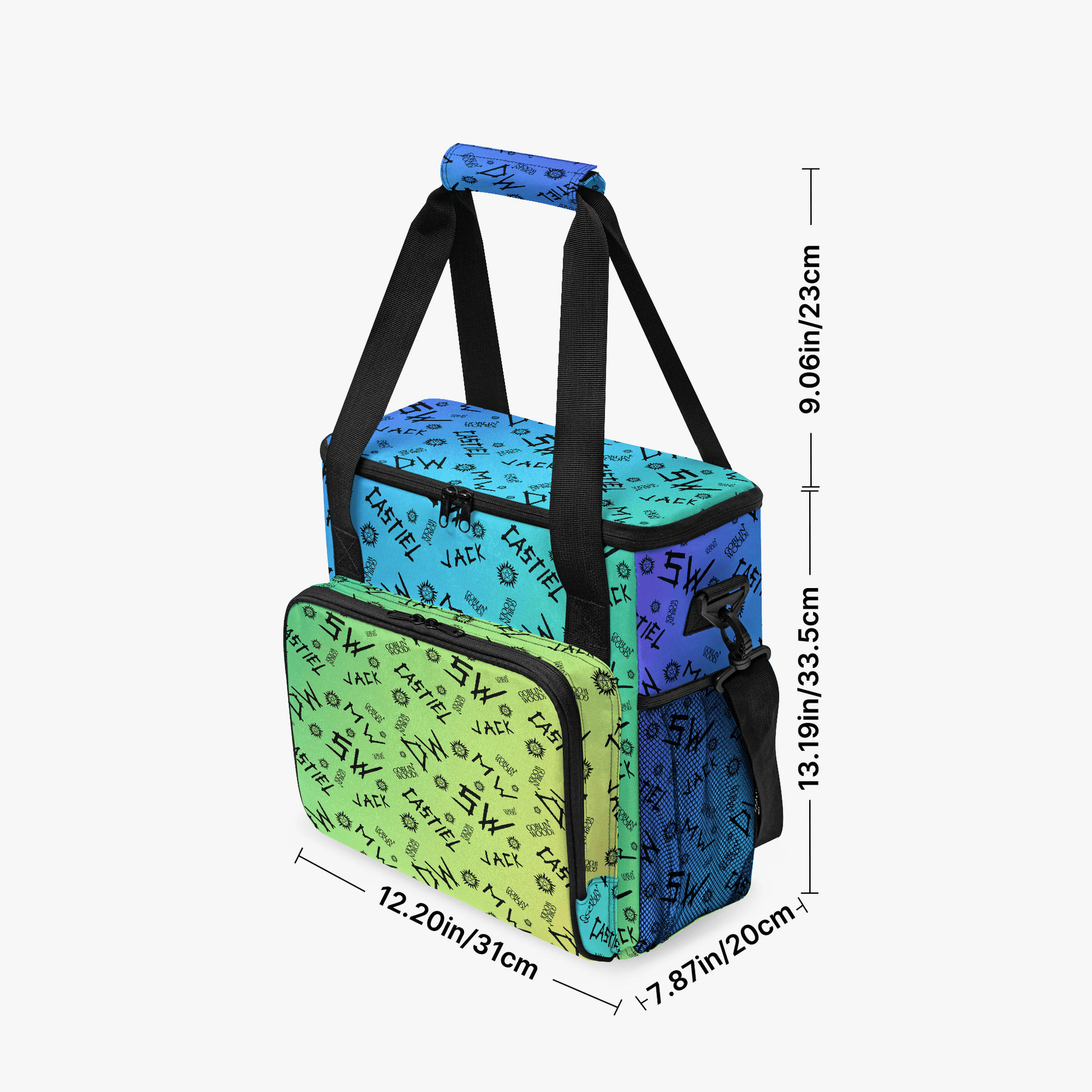 Initials - Rainbow - AOP Insulated Canvas Cool Bag - Supernatural Inspired - Goblin Wood Exclusive - Goblin Wood