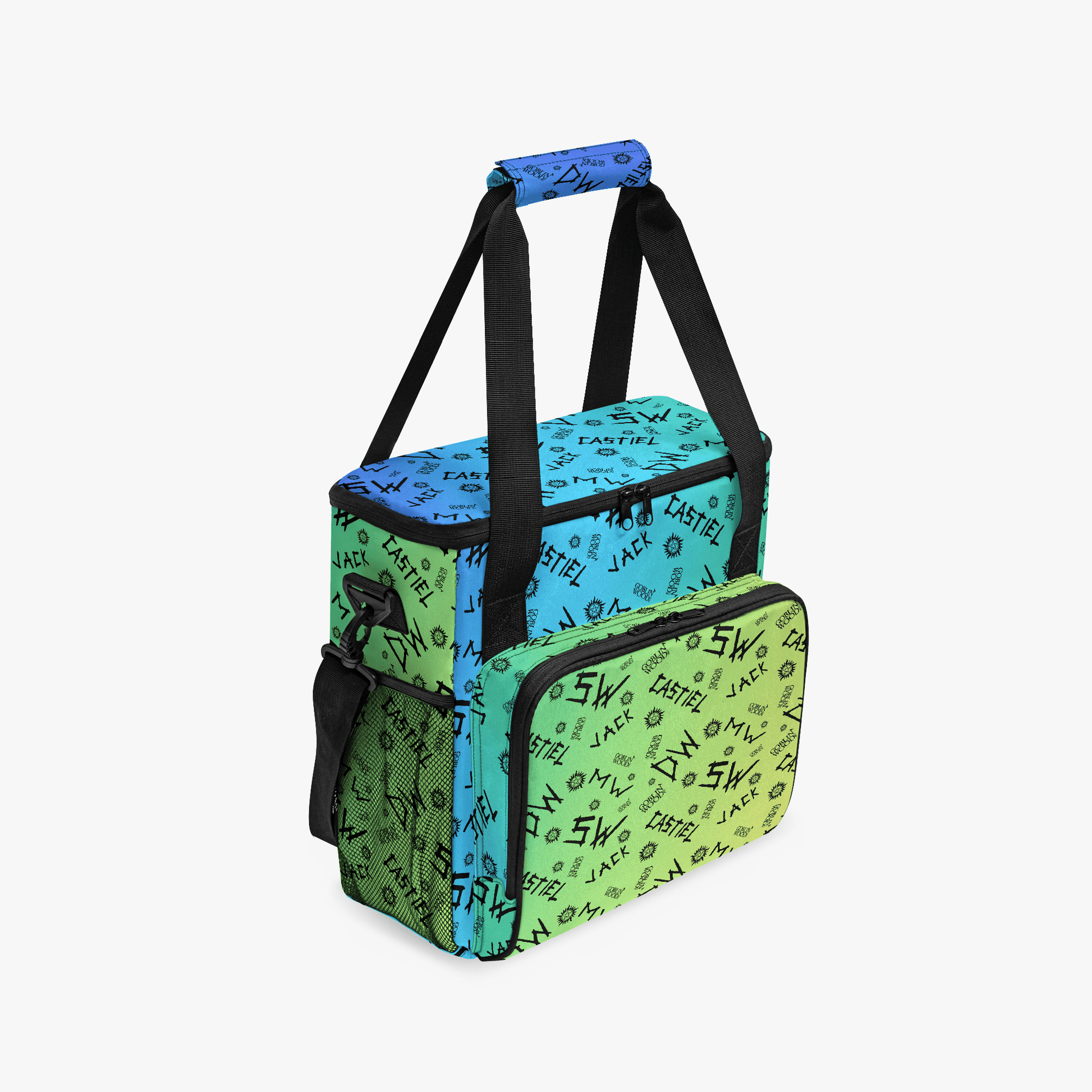 Initials - Rainbow - AOP Insulated Canvas Cool Bag - Supernatural Inspired - Goblin Wood Exclusive - Goblin Wood