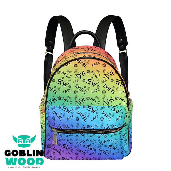 Initials - Rainbow AOP Mini Backpack - Supernatural Inspired - Goblin Wood Exclusive - Goblin Wood