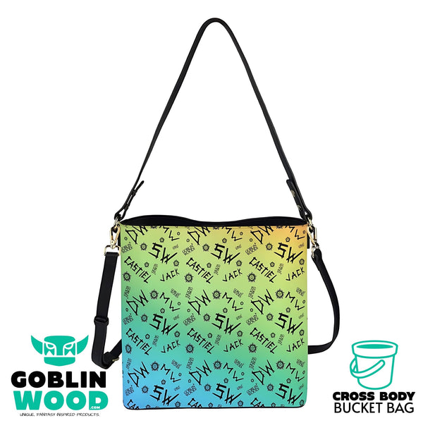 Initials (Rainbow) - Cross Body Bucket Bag - Supernatural Inspired - Goblin Wood Exclusive - Goblin Wood