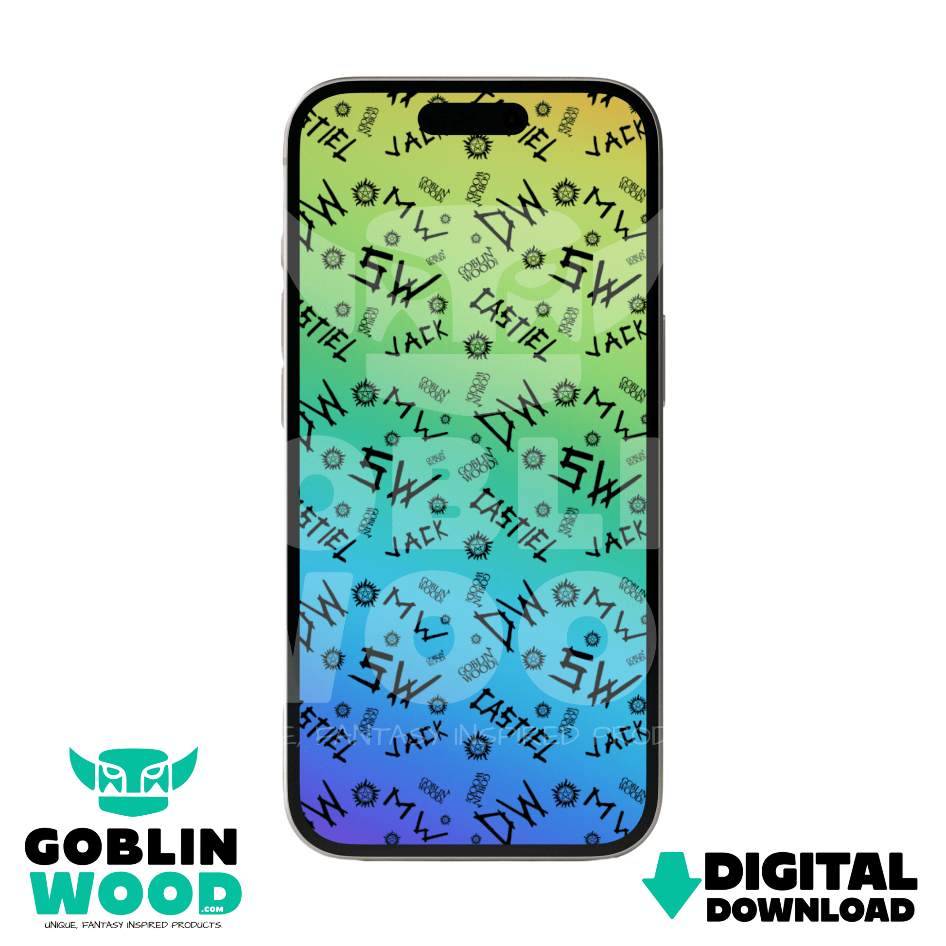 Initials - (Rainbow) - Supernatural Inspired Digital Screen Background - Goblin Wood Exclusive - Goblin Wood