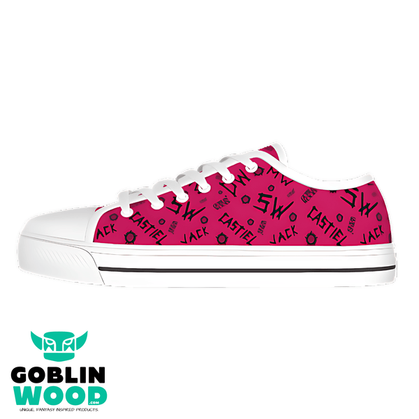 Initials - Raspberry AOP Canvas Lo - Top Shoe - Supernatural Inspired - Goblin Wood Exclusive - Goblin Wood