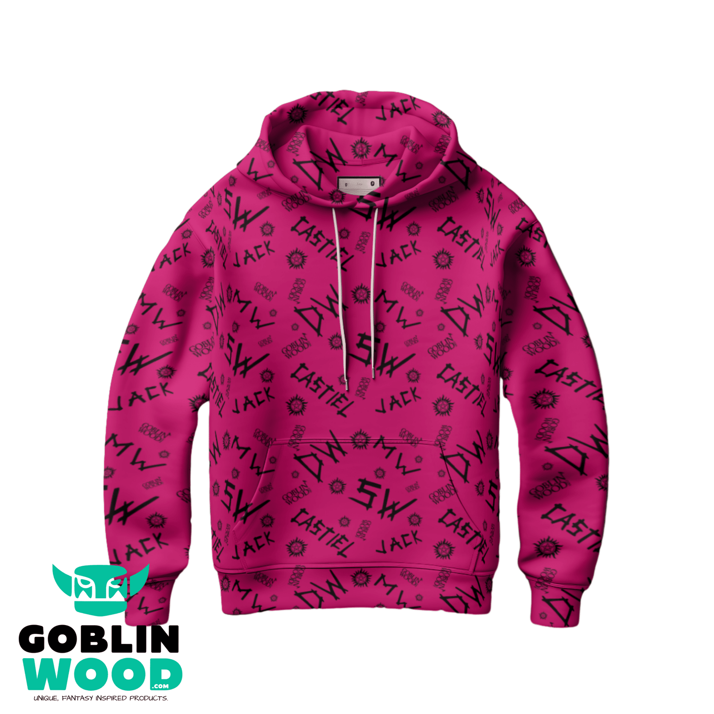 Initials - Raspberry AOP Hoody - Supernatural Inspired - Goblin Wood Exclusive - Goblin Wood