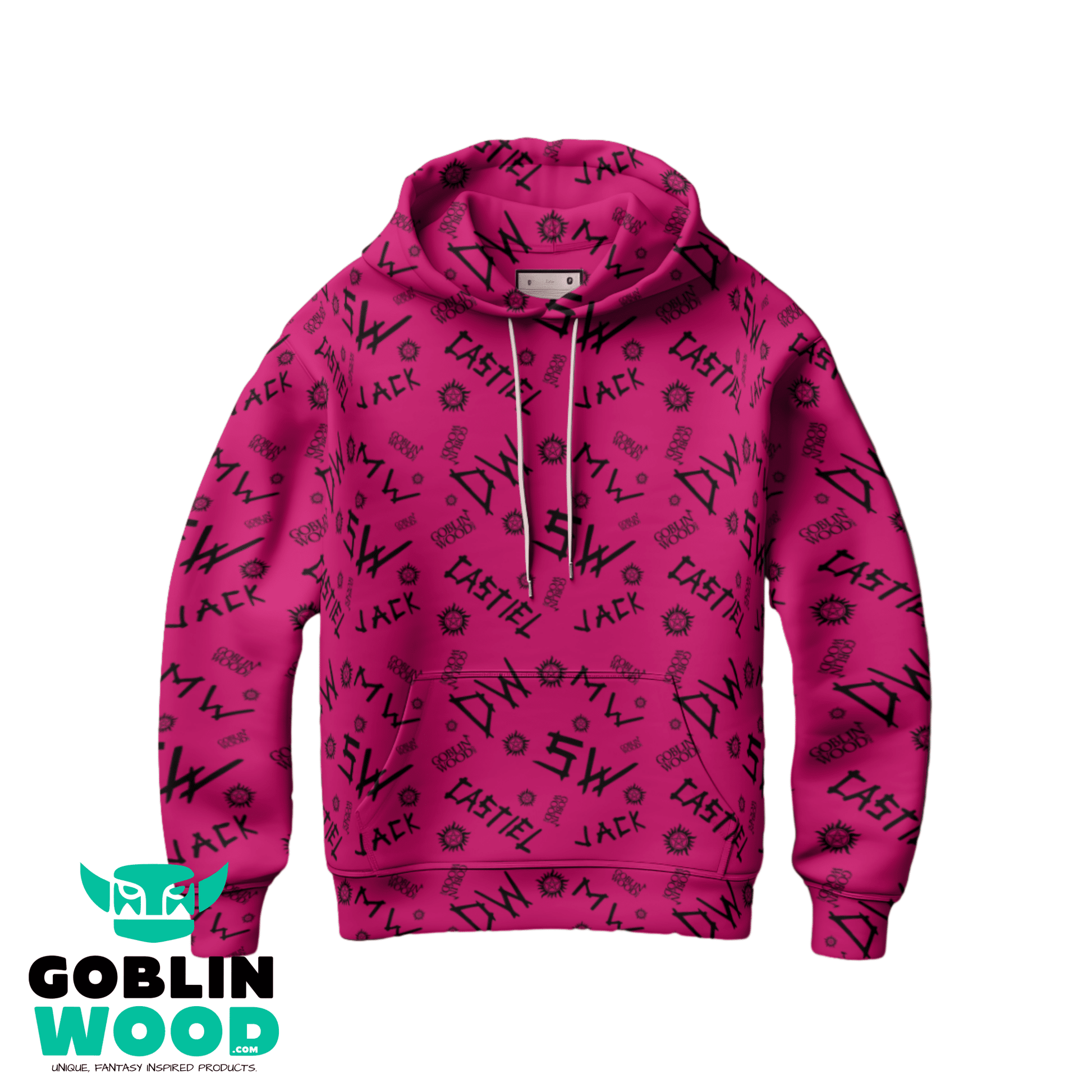 Initials - Raspberry AOP Hoody - Supernatural Inspired - Goblin Wood Exclusive - Goblin Wood