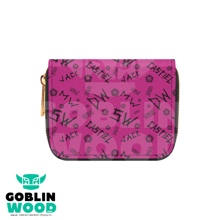 Initials (Raspberry) - Bifold Zipper Purse - Supernatural Inspired - Goblin Wood Exclusive - Goblin Wood