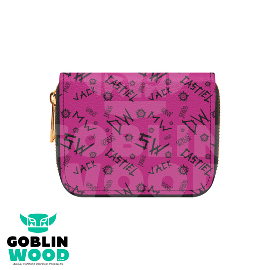 Initials (Raspberry) - Bifold Zipper Purse - Supernatural Inspired - Goblin Wood Exclusive - Goblin Wood
