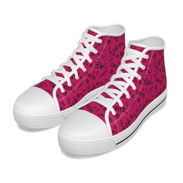 Initials - Raspberry Canvas Hi - Top Shoe - Supernatural Inspired - Goblin Wood Exclusive - Goblin Wood