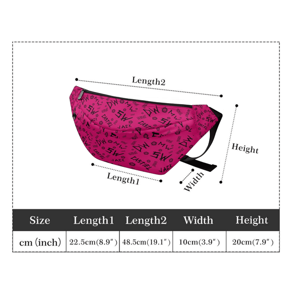 Initials (Raspberry) - Retro Fanny Pack - Supernatural Inspired - Goblin Wood Exclusive - Goblin Wood