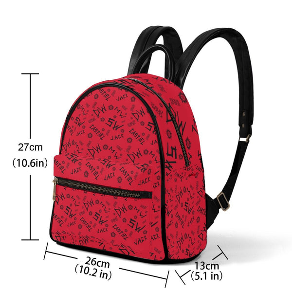 Initials - Red AOP Mini Backpack - Supernatural Inspired - Goblin Wood Exclusive - Goblin Wood