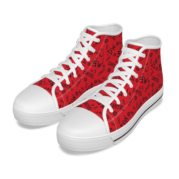 Initials - Red Canvas Hi - Top Shoe - Supernatural Inspired - Goblin Wood Exclusive - Goblin Wood