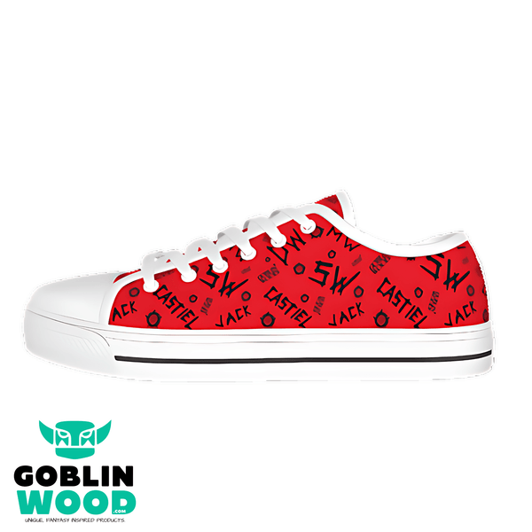 Initials - Red Canvas Lo - Top Shoe - Supernatural Inspired - Goblin Wood Exclusive - Goblin Wood