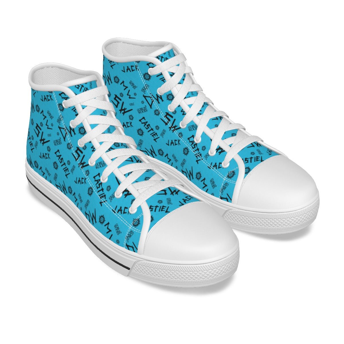 Initials - Sky Blue Canvas Hi - Top Shoe - Supernatural Inspired - Goblin Wood Exclusive - Goblin Wood