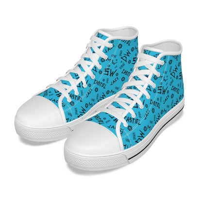 Initials - Sky Blue Canvas Hi - Top Shoe - Supernatural Inspired - Goblin Wood Exclusive - Goblin Wood