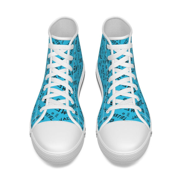 Initials - Sky Blue Canvas Hi - Top Shoe - Supernatural Inspired - Goblin Wood Exclusive - Goblin Wood