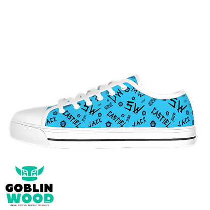 Initials - Sky Blue Canvas Lo - Top Shoe - Supernatural Inspired - Goblin Wood Exclusive - Goblin Wood