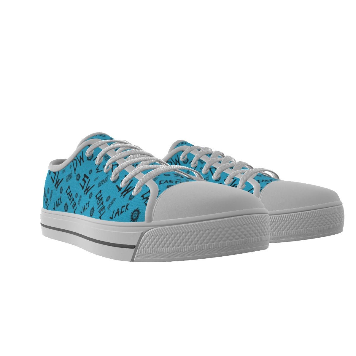 Initials - Sky Blue Canvas Lo - Top Shoe - Supernatural Inspired - Goblin Wood Exclusive - Goblin Wood