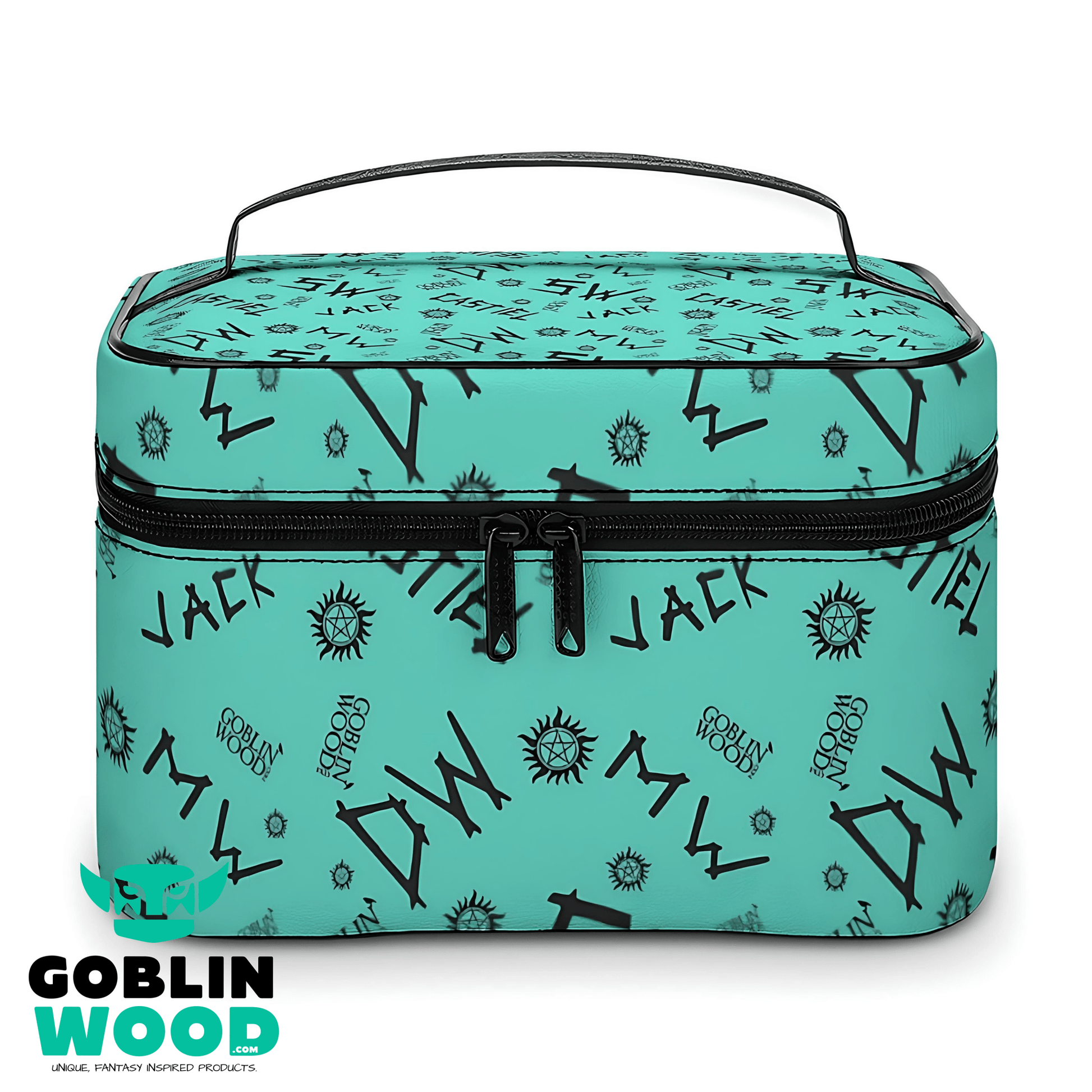 Initials - Teal AOP Toiletry Bag - Supernatural Inspired - Goblin Wood Exclusive - Goblin Wood