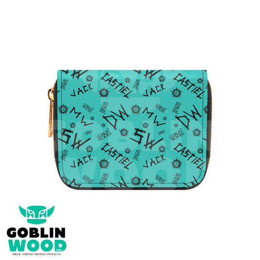Initials (Teal) - Bifold Zipper Purse - Supernatural Inspired - Goblin Wood Exclusive - Goblin Wood