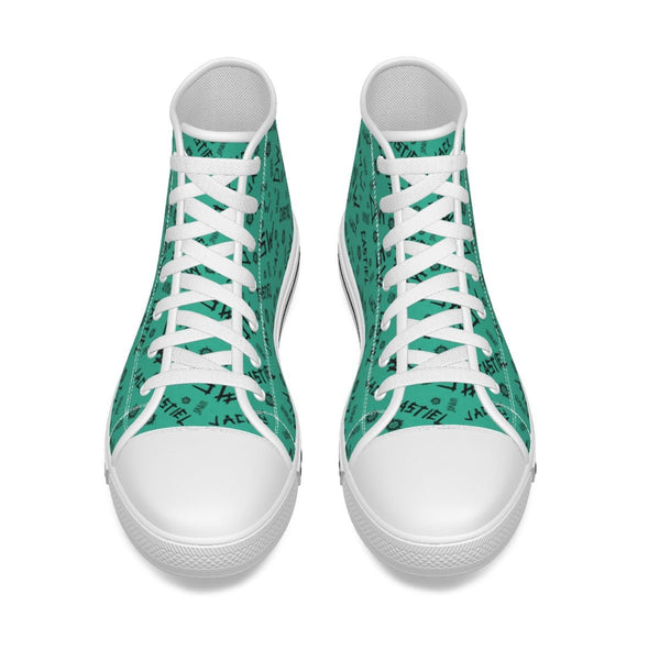 Initials - Teal Canvas Hi - Top Shoe - Supernatural Inspired - Goblin Wood Exclusive - Goblin Wood