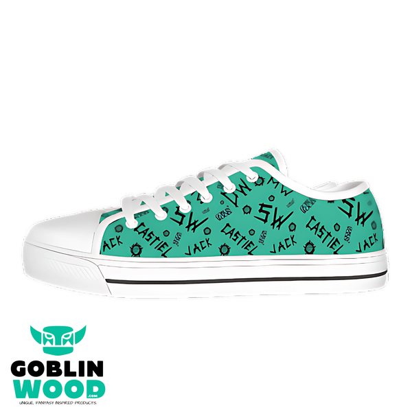 Initials - Teal Canvas Lo - Top Shoe - Supernatural Inspired - Goblin Wood Exclusive - Goblin Wood