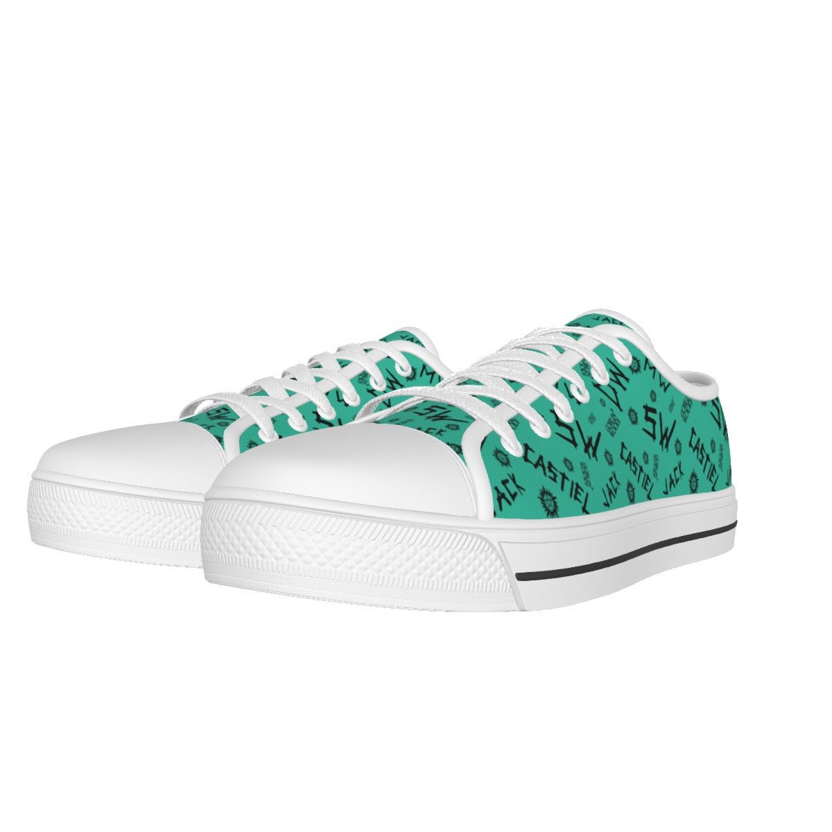 Initials - Teal Canvas Lo - Top Shoe - Supernatural Inspired - Goblin Wood Exclusive - Goblin Wood