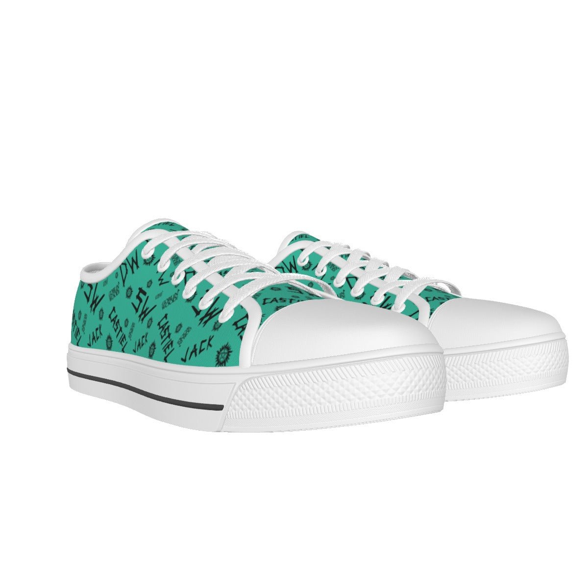 Initials - Teal Canvas Lo - Top Shoe - Supernatural Inspired - Goblin Wood Exclusive - Goblin Wood