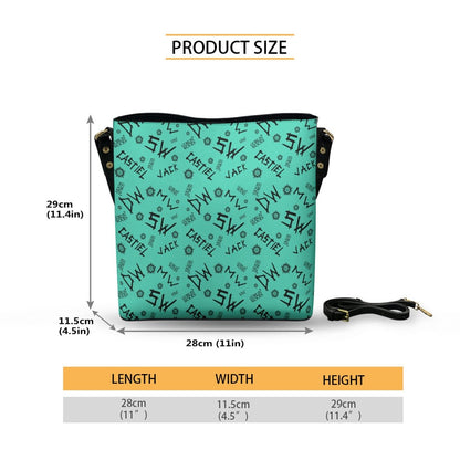Initials (Teal) - Cross Body Bucket Bag - Supernatural Inspired - Goblin Wood Exclusive - Goblin Wood