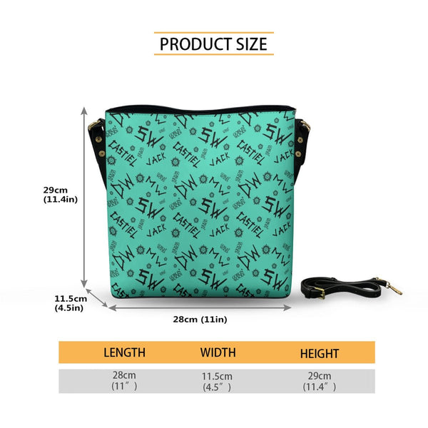 Initials (Teal) - Cross Body Bucket Bag - Supernatural Inspired - Goblin Wood Exclusive - Goblin Wood