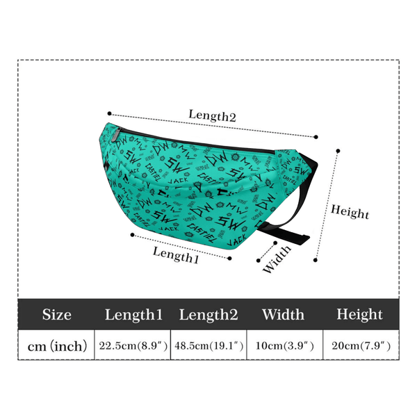 Initials (Teal) - Retro Fanny Pack - Supernatural Inspired - Goblin Wood Exclusive - Goblin Wood
