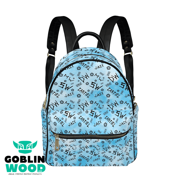 Initials - Tie - Dye (Clouds) AOP Mini Backpack - Supernatural Inspired - Goblin Wood Exclusive - Goblin Wood