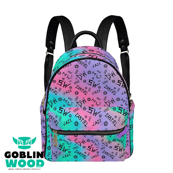 Initials - Tie - Dye (Cosmos) AOP Mini Backpack - Supernatural Inspired - Goblin Wood Exclusive - Goblin Wood