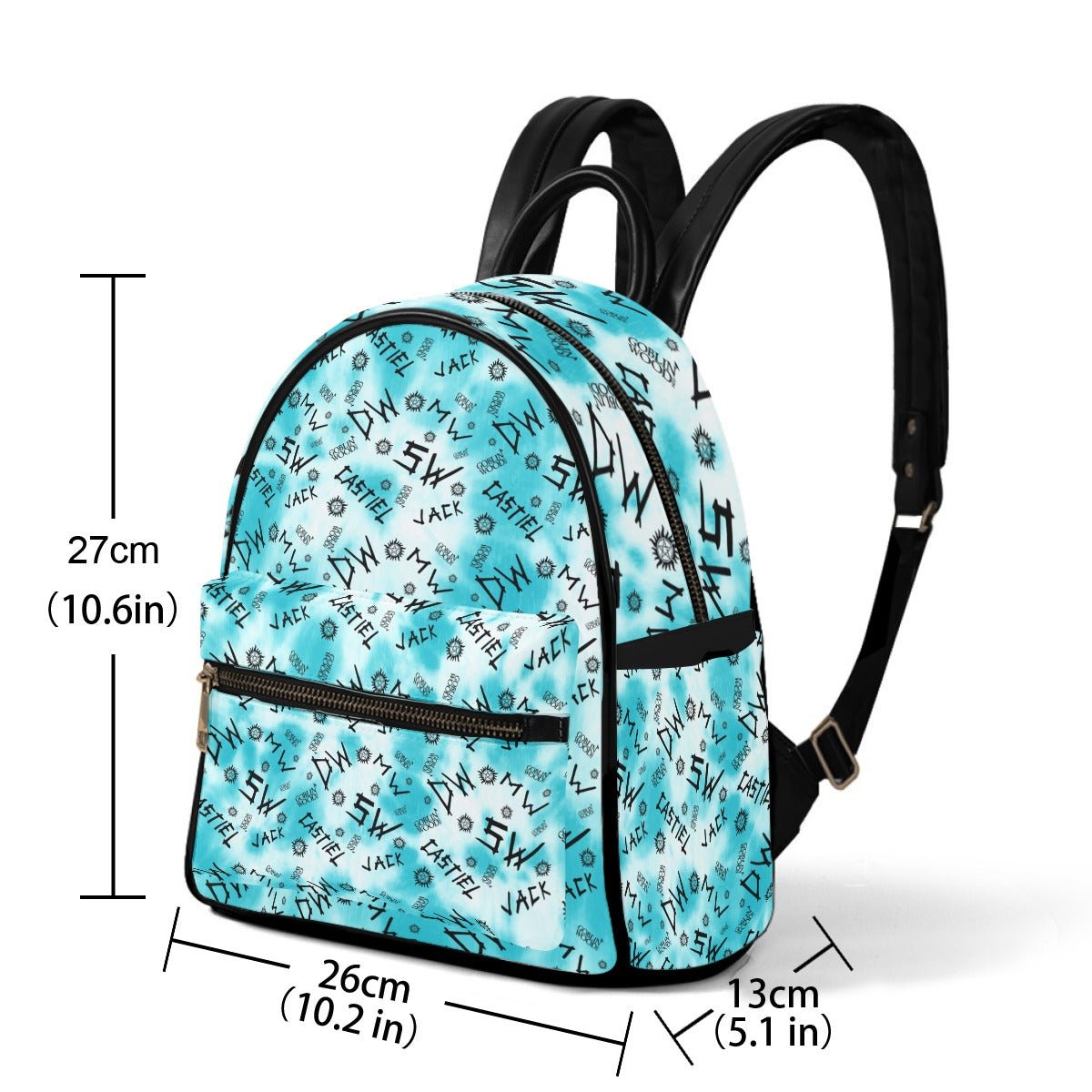 Initials - Tie - Dye (Ocean) AOP Mini Backpack - Supernatural Inspired - Goblin Wood Exclusive - Goblin Wood