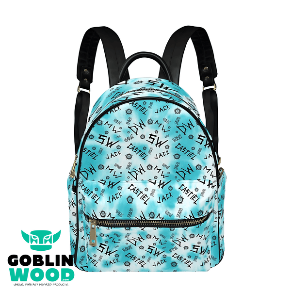 Initials - Tie - Dye (Ocean) AOP Mini Backpack - Supernatural Inspired - Goblin Wood Exclusive - Goblin Wood