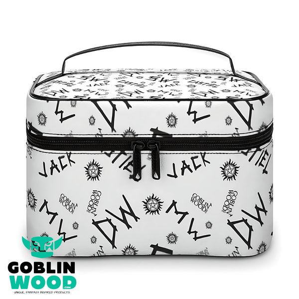 Initials - White AOP Toiletry Bag - Supernatural Inspired - Goblin Wood Exclusive - Goblin Wood
