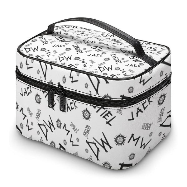 Initials - White AOP Toiletry Bag - Supernatural Inspired - Goblin Wood Exclusive - Goblin Wood