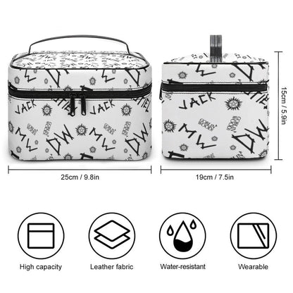 Initials - White AOP Toiletry Bag - Supernatural Inspired - Goblin Wood Exclusive - Goblin Wood