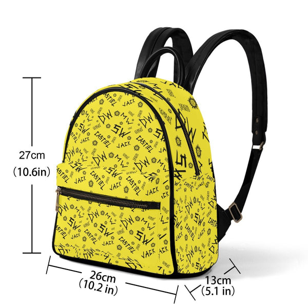 Initials - Yellow AOP Mini Backpack - Supernatural Inspired - Goblin Wood Exclusive - Goblin Wood