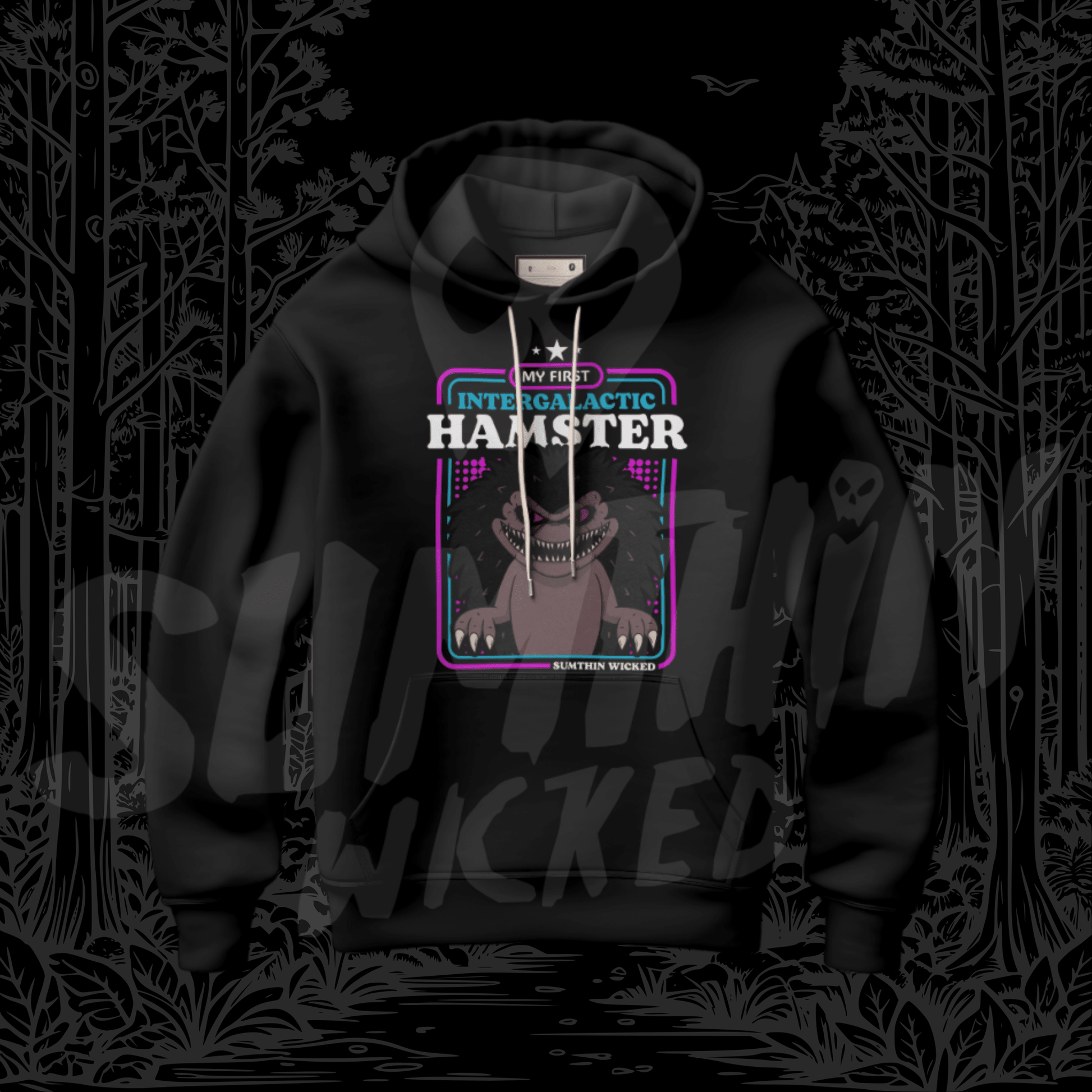 Intergalactic Hamster - Black Premium Hoody - Critters Inspired - Sumthin Wicked Exclusive - Goblin Wood