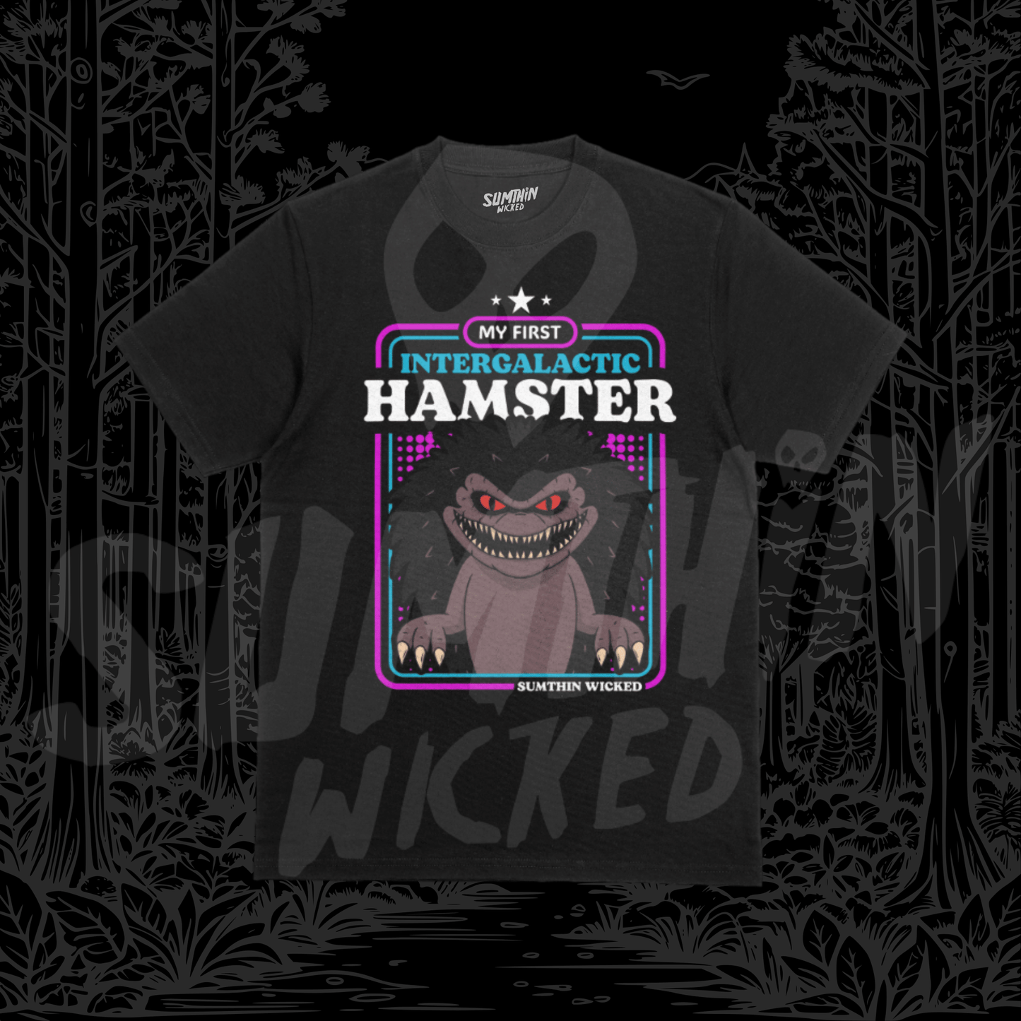 Intergalactic Hamster - Black Premium T-Shirt - Critters Inspired - Sumthin Wicked Exclusive - Goblin Wood
