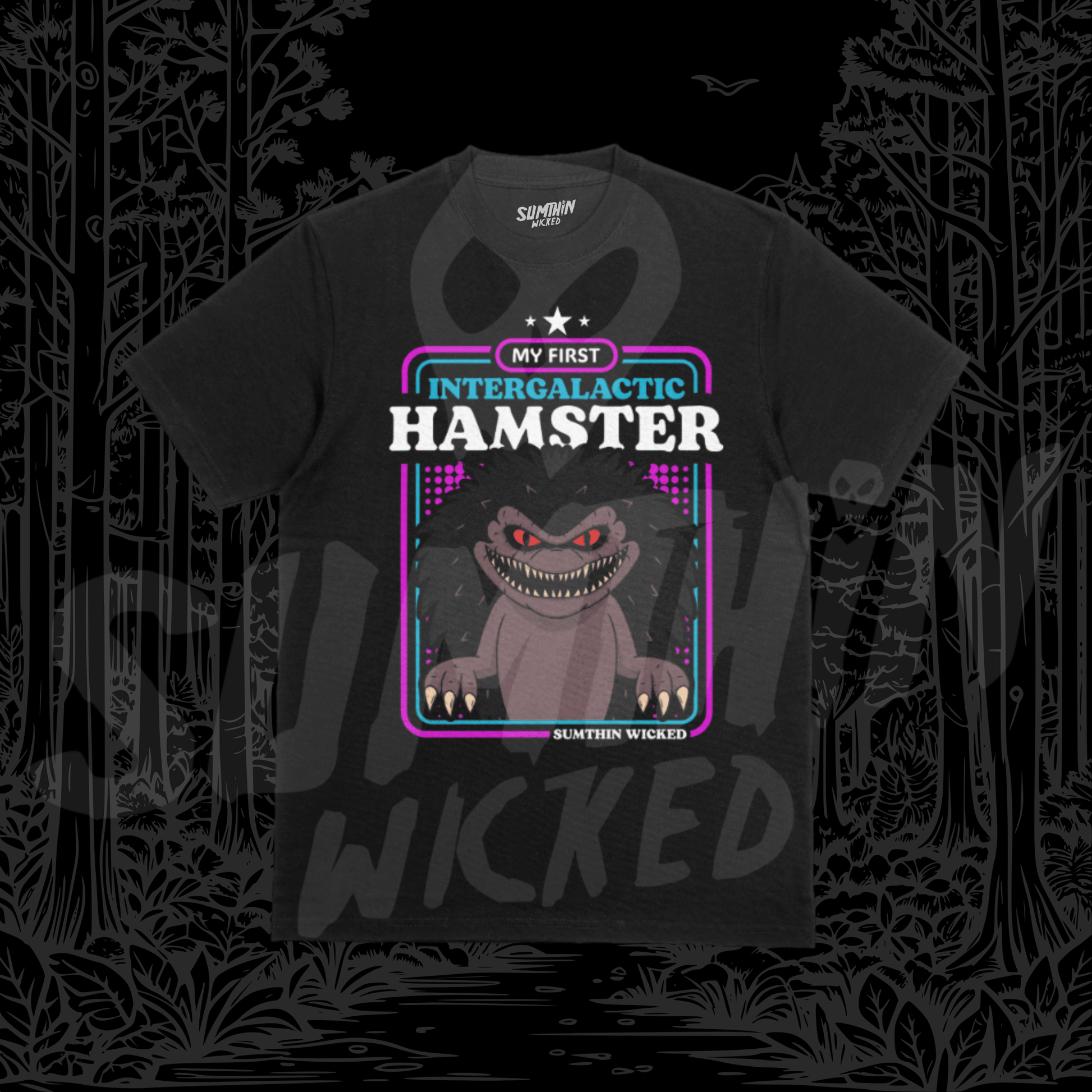 Intergalactic Hamster - Black Premium T-Shirt - Critters Inspired - Sumthin Wicked Exclusive - Goblin Wood