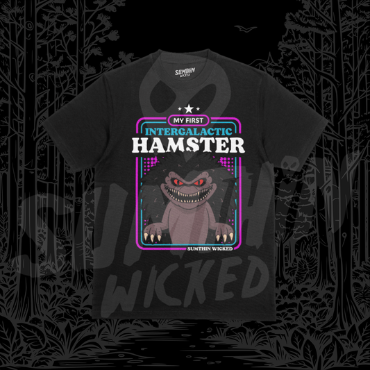 Intergalactic Hamster - Black Premium T-Shirt - Critters Inspired - Sumthin Wicked Exclusive - Goblin Wood