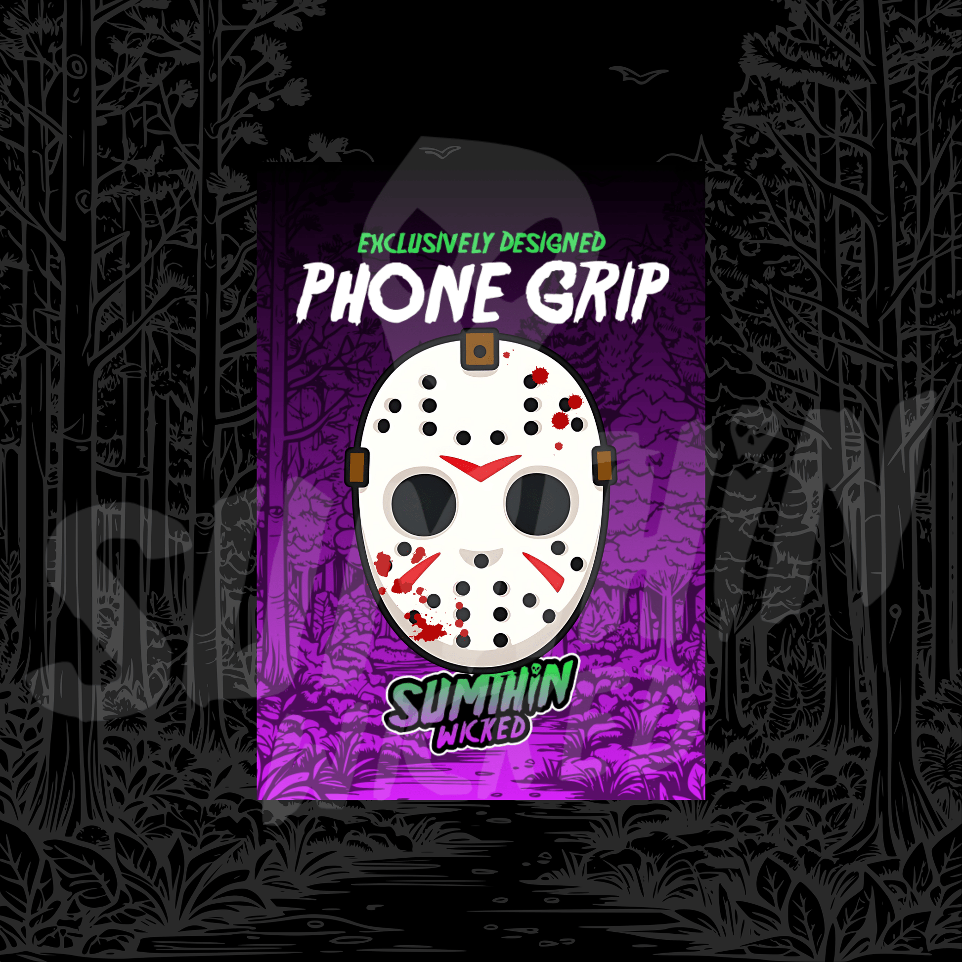 Jason - Acrylic Phone/Kindle Grip - Friday The 13th Inspired - Sumthin Wicked Exclusive - Goblin Wood