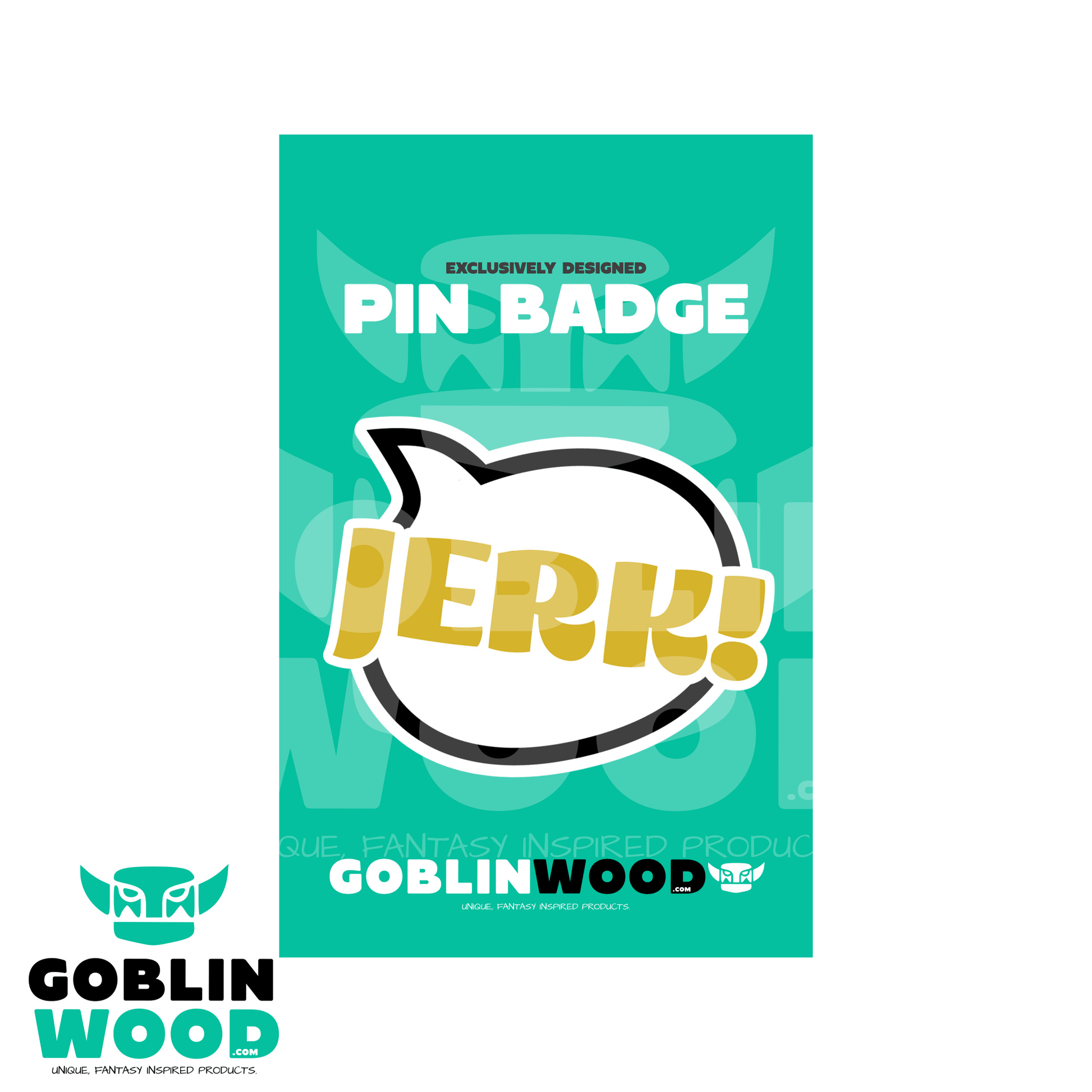 Jerk! - Speech Bubble Acrylic Pin Badge - Supernatural Inspired - Goblin Wood Exclusive - Goblin Wood