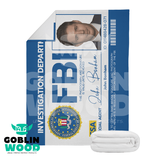 John Bonham FBI - Dual - Sided Stitched Blanket - Supernatural Inspired - Goblin Wood Exclusive - Goblin Wood