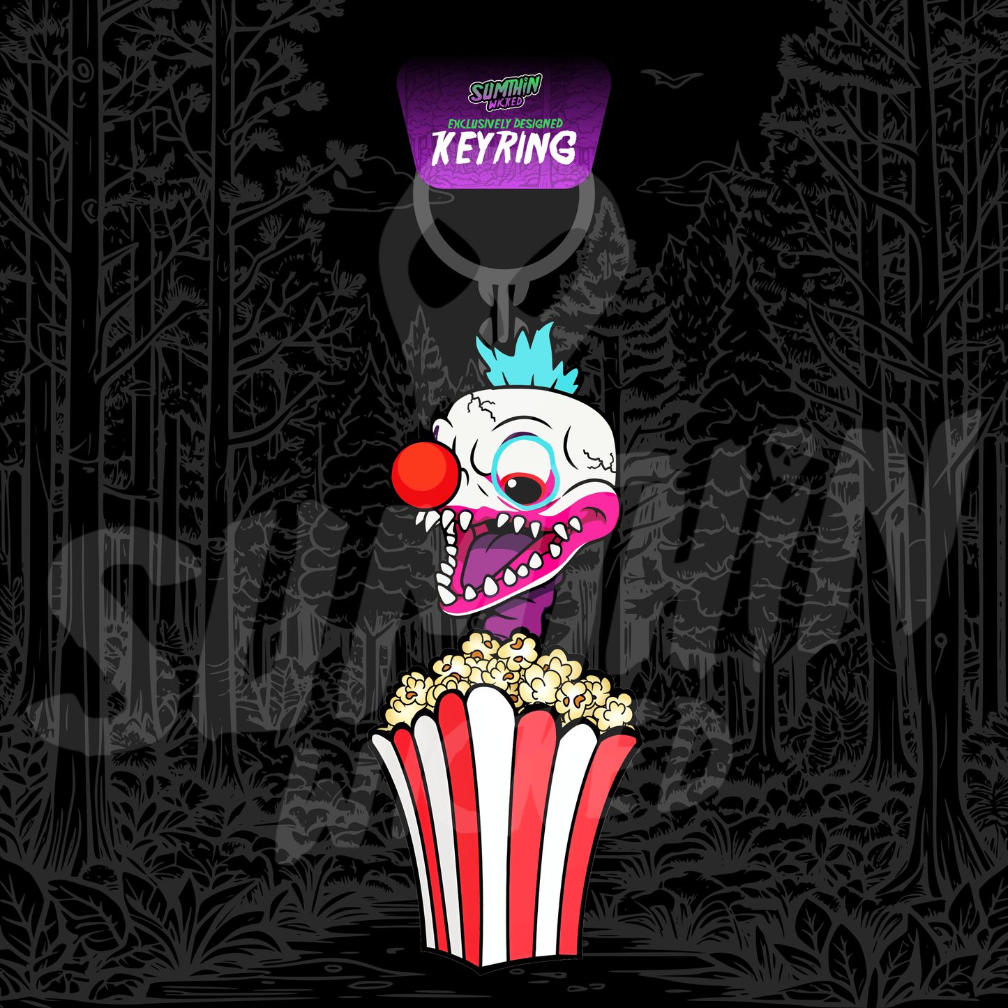 Klown (Blue) - Acrylic Keychain - Killer Klowns From Outer Space Inspired - Sumthin Wicked Exclusive - Goblin Wood