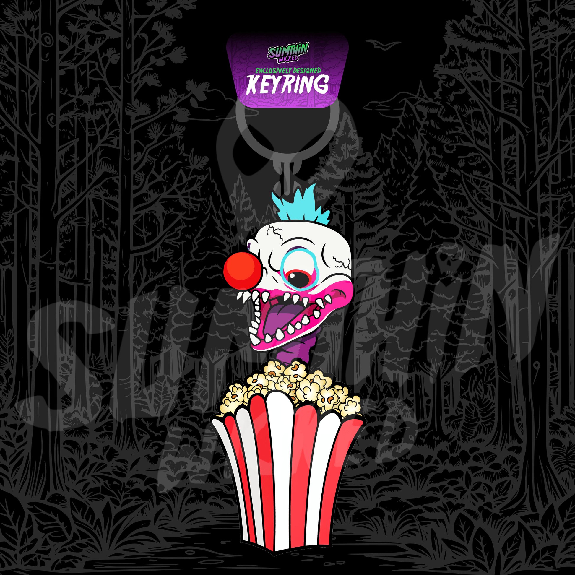 Klown (Blue) - Acrylic Keychain - Killer Klowns From Outer Space Inspired - Sumthin Wicked Exclusive - Goblin Wood