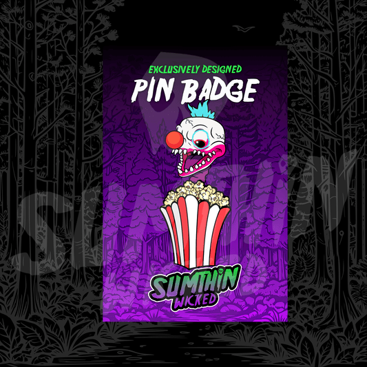 Klown (Blue) - Acrylic Pin Badge - Killer Klowns From Outer Space Inspired - Sumthin Wicked Exclusive - Goblin Wood